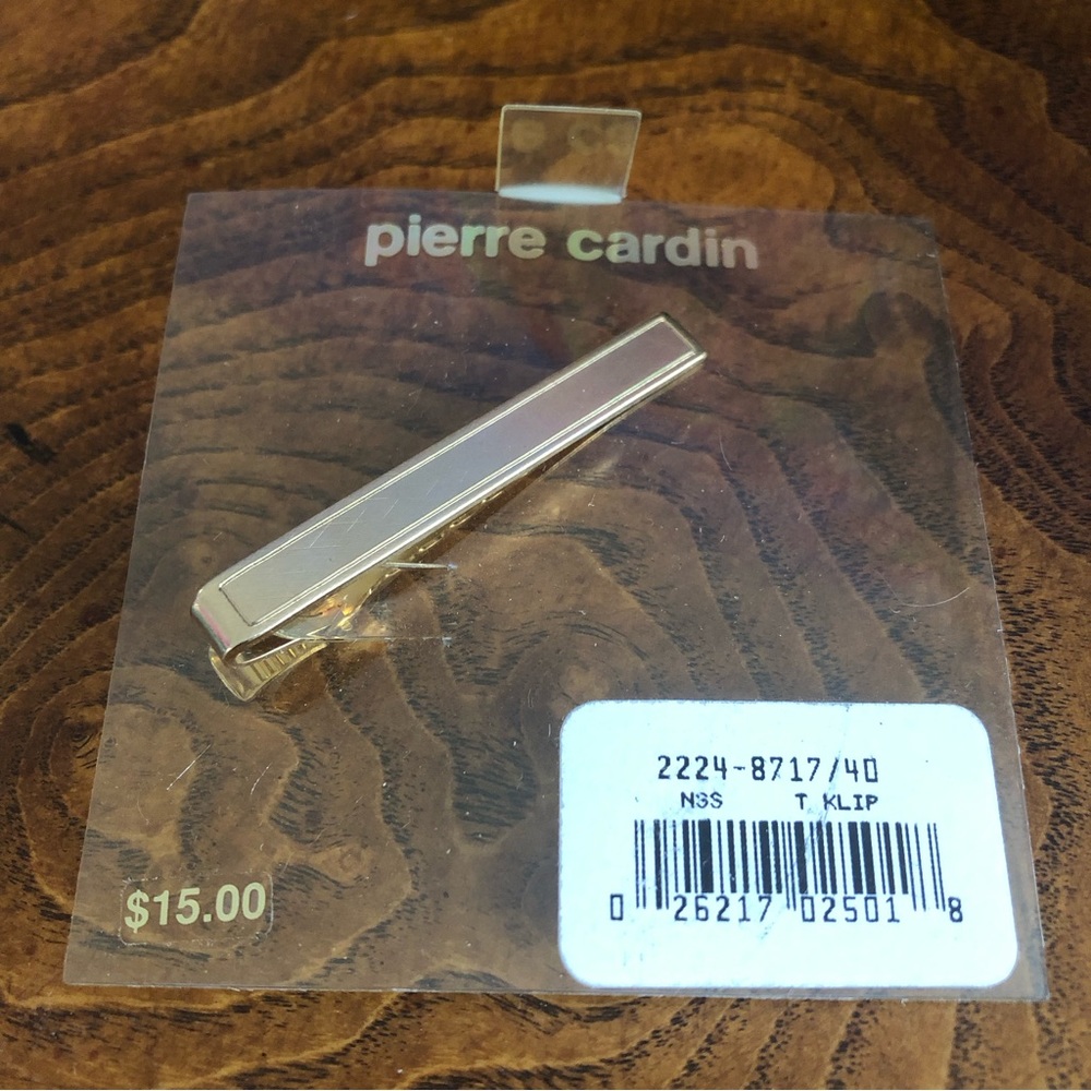 Pierre Cardin gold plated alligator tie bar clip NWT